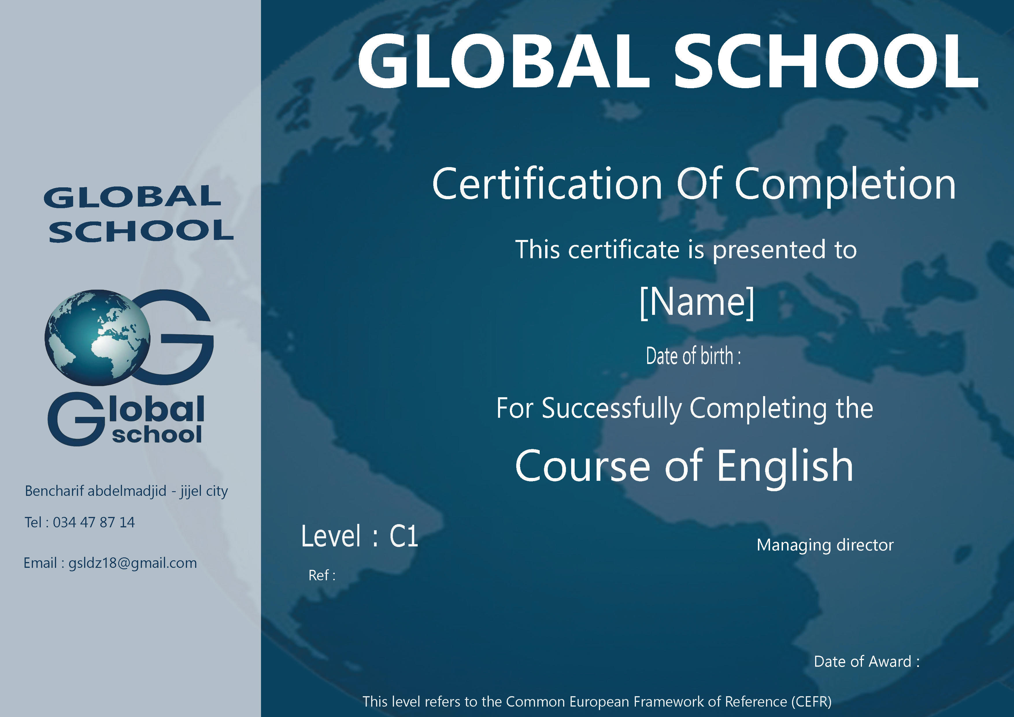 Global school Certificate